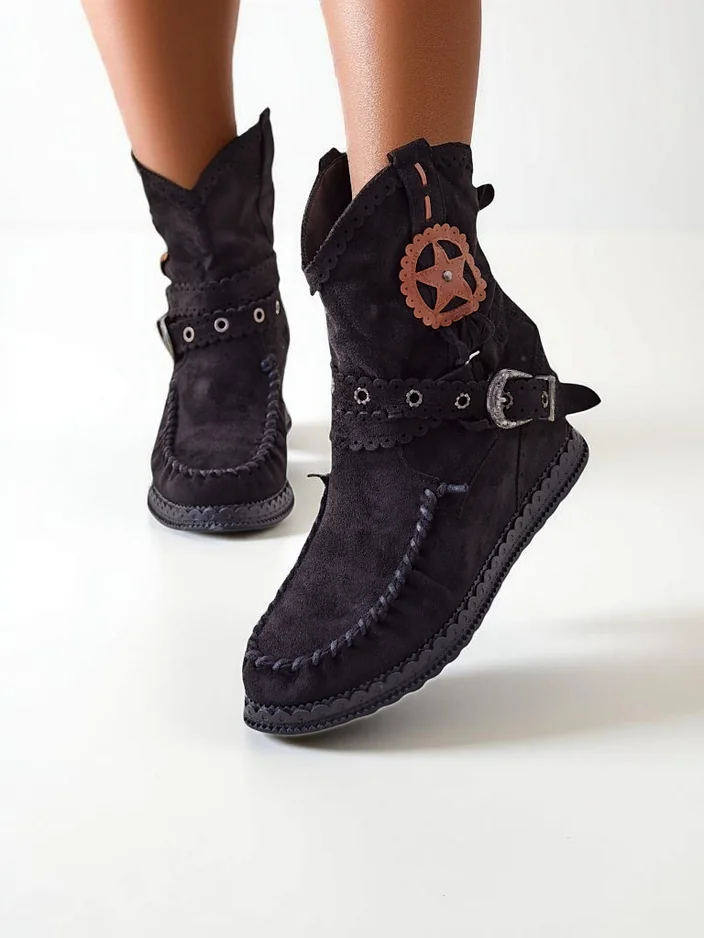 Royalfashion moteriški aulinukai su žemu platforminiu kulnu Indianas