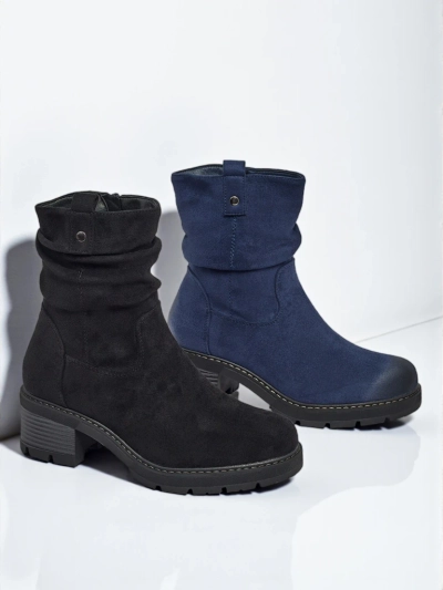 Высокие женские ботинки из эко-замши Carmine