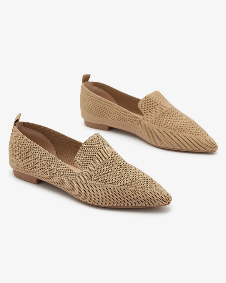 Женские тканевые балеринки светло-коричневого цвета Aqsak- Footwear