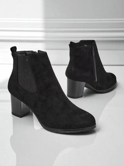 Botki damskie eko zamszowe na obcasie Velvet Trace - mega stylowe!