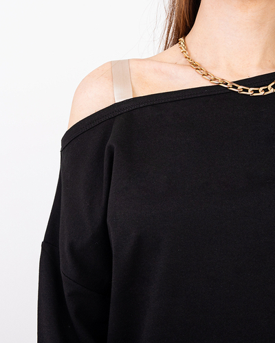 Черный комплект блузка и юбка