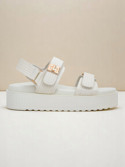 Royalfashion Kallisto – Белые женские сандалии на платформе, искусственная кожа