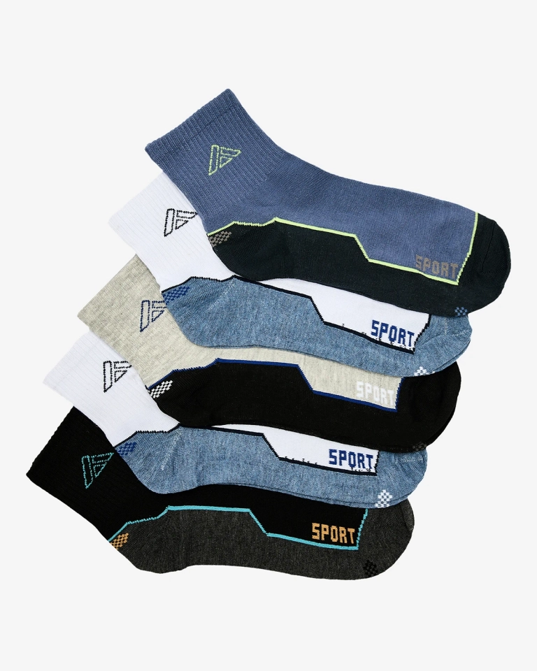 Royalfashion Многоцветные мужские носки для голеностопа 5/упак