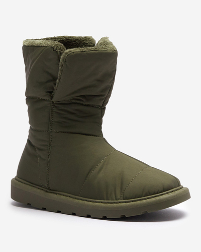 Темно-зеленые женские сапоги a'la сноубутсы Kalioli- Footwear