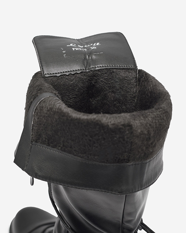 Женские высокие сапоги до колена на шнуровке черного цвета Safrata- Footwear