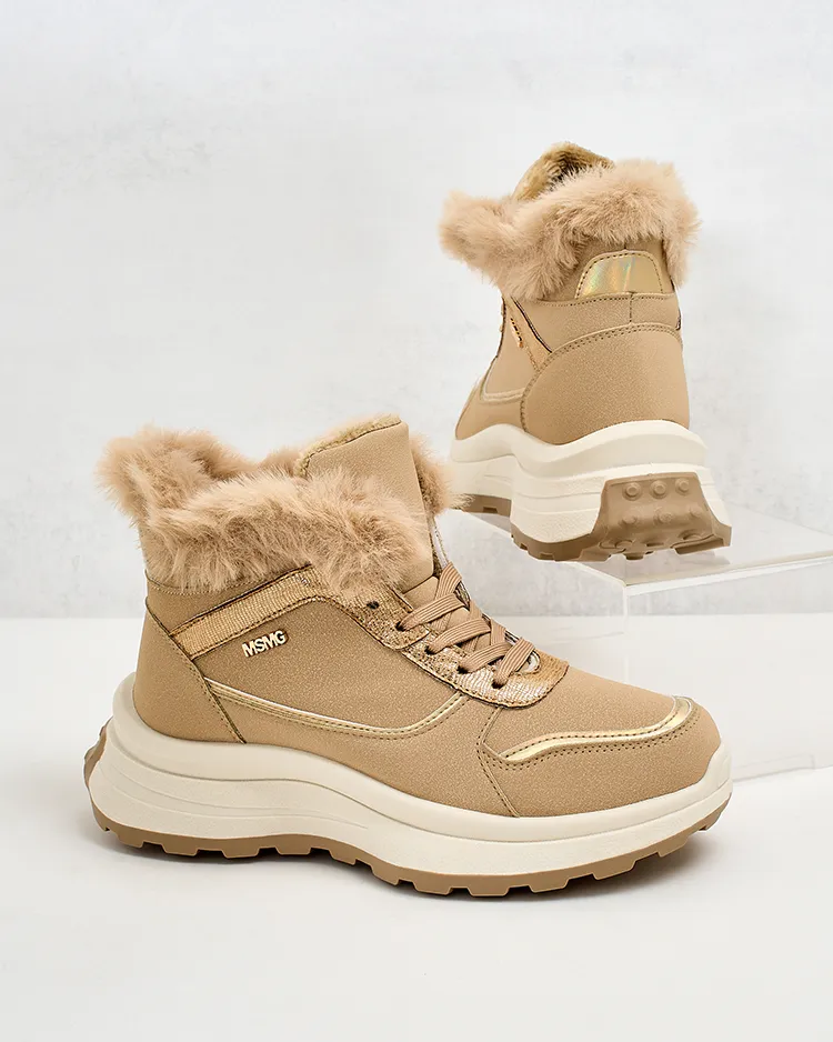 "Royalfashion" Pašiltintos moteriškos basutės su kailiu "Mofell"