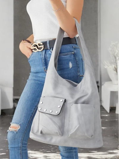 Royalfashion moteriška rankinė, pagaminta iš ekologiškos odos, su kišenėmis priekyje