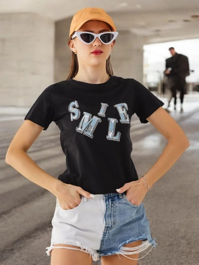 Женская хлопковая блузка Royalfashion с надписью