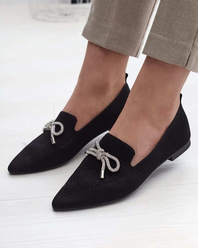 Royalfashion Черные женские балеринки из ткани Faqsa