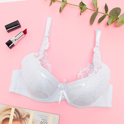 Бюстгальтер женский белый с кружевом - Нижнее белье