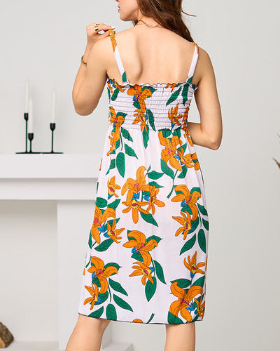 Trumpa suknelė su petnešėlėmis baltos spalvos - Drabužiai