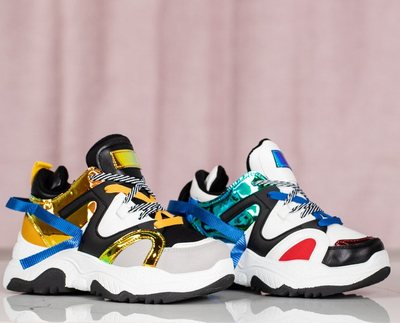 Sportowe buty ugly shoes holograficznymi wstawkami Viridiana - Obuwie