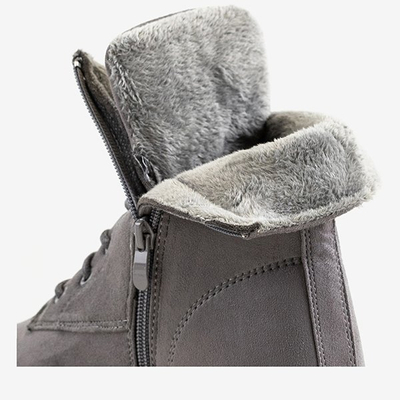 Szare sznurowane śniegowce Nidym - Obuwie