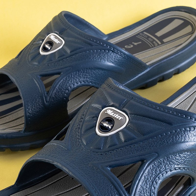 Темно-синие мужские резиновые шлепанцы Stiford