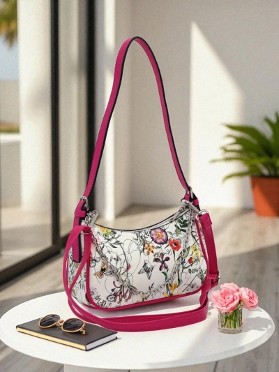 Royalfashion Maža moteriška rankinė iš eko odos su gėlių raštu Lily Bloom