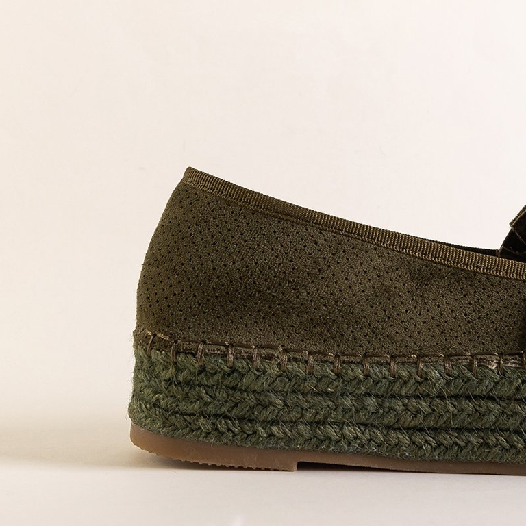Žalios moteriškos espadrilės ant „Alruna“ platformos - Avalynė