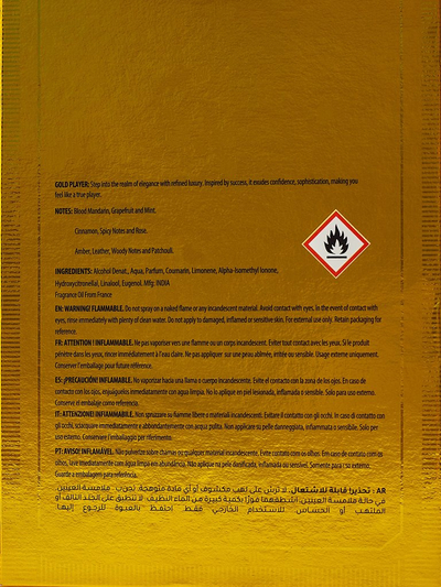 Įkvėptas vyrams skirtas parfumuotas vanduo Gold Player