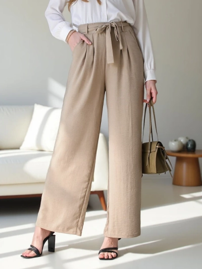 Royalfashion Женские широкие брюки с ремнём