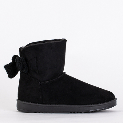 Moteriški juodi aulinukai Aurelia plokščiu kulnu