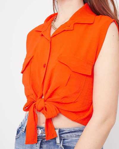 Orange crop top palaidinė susegama sagomis - Drabužiai