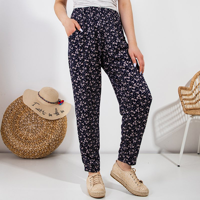 Moteriškos raštuoto audinio kelnės PLUS SIZE - Drabužiai