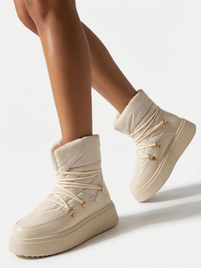 "Royalfashion" Kreminės spalvos moteriški sniego batai Dabenda