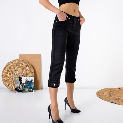 Черные женские джинсовые капри PLUS SIZE