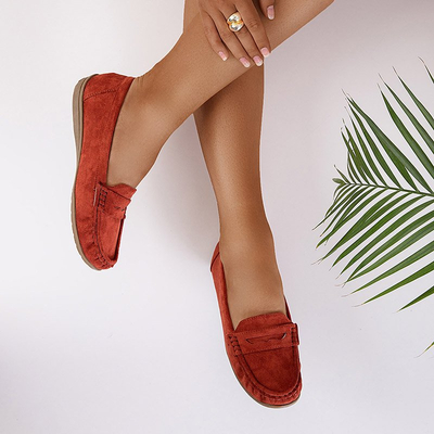 Rudi moteriški ekologiški zomšiniai bateliai Monika - Avalynė