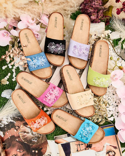 Royalfashion Женские шлепанцы Villo со стразами