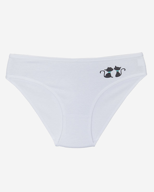 Moteriškos baltos medvilninės kelnaitės – apatinis trikotažas