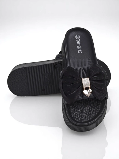 Royalfashion Platform Slides with Bow for Ladies, ya know
