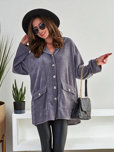 Кардиган Royalfashion для женщин с золотыми пуговицами PLUS SIZE