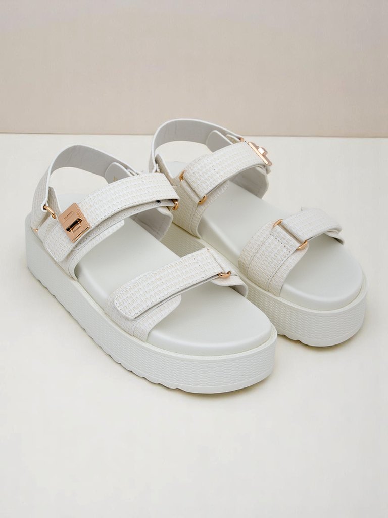 Royalfashion Kallisto – Белые женские сандалии на платформе, искусственная кожа