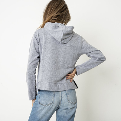 Серое женское худи с надписью