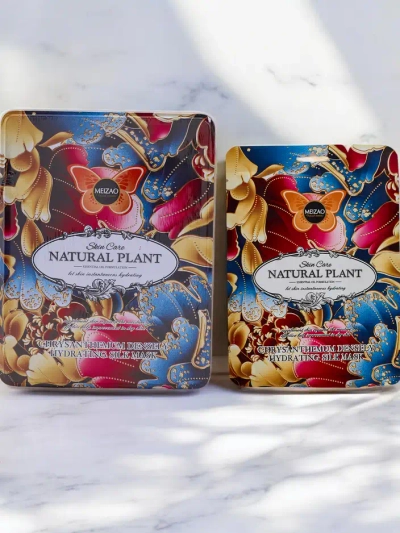 Natūralus augalas - serumo su ceramidais ir chrizantemos kaukės rinkinys 6g+36g x 10vnt