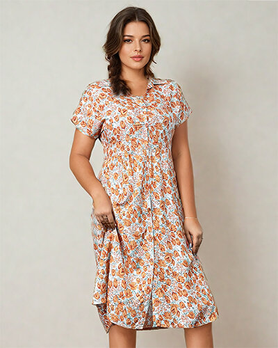 "Royalfashion" Moteriška gėlėta midi suknelė