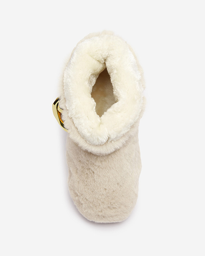 Бежевые женские сапоги-снежки с мехом Sattopa- Footwear