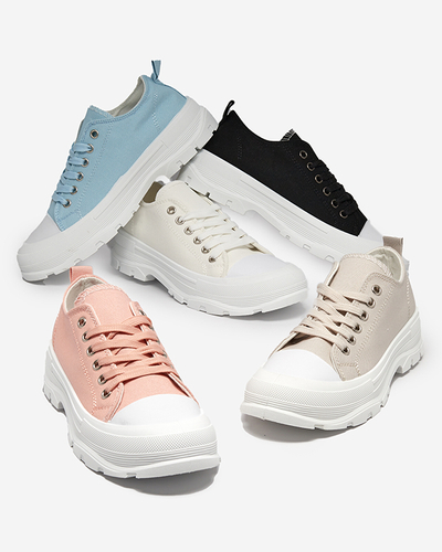 Royalfashion Черные женские кроссовки на высокой подошве Mytiko