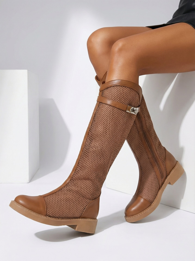 Royalfashion Высокие перфорированные женские ботильоны Ovittole