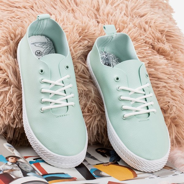 Кроссовки на шнуровке мятного цвета Ewilia - Обувь