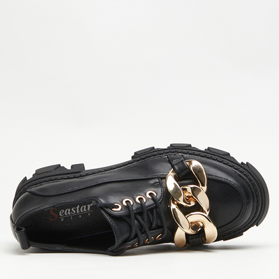 Juodi plokšti batai Eqoia - Avalynė