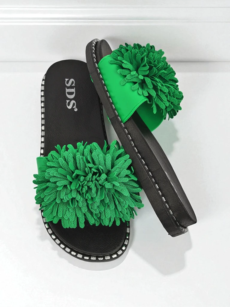 Royalfashion Damskie klapki na płaskiej podeszwie Flora Blide