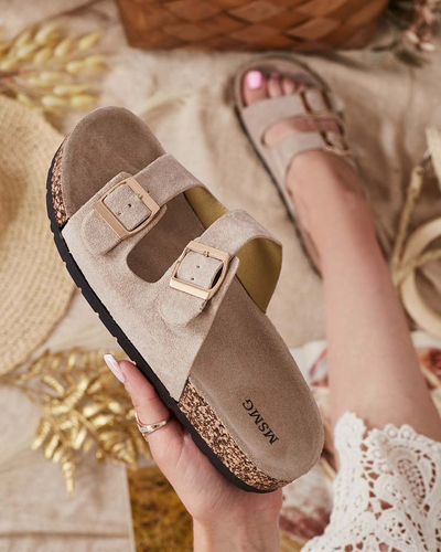 Royalfashion Moteriškos šlepetės su sagtimis Foumy