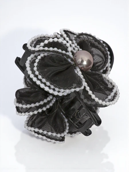 Royalfashion Hair Clip wit' Pearls 'n' Tulle Flower