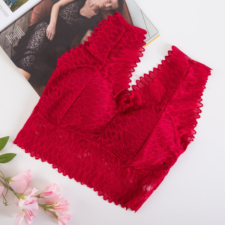 Raudona nėriniuota liemenėlė - apatinis trikotažas