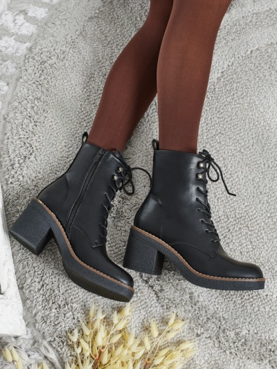 Женские ботинки Zeltra из экокожи на каблуке