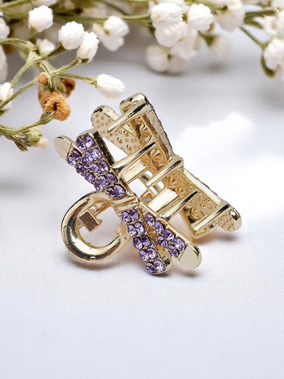 Royalfashion Заколка для волос с стразами Золотая заколка