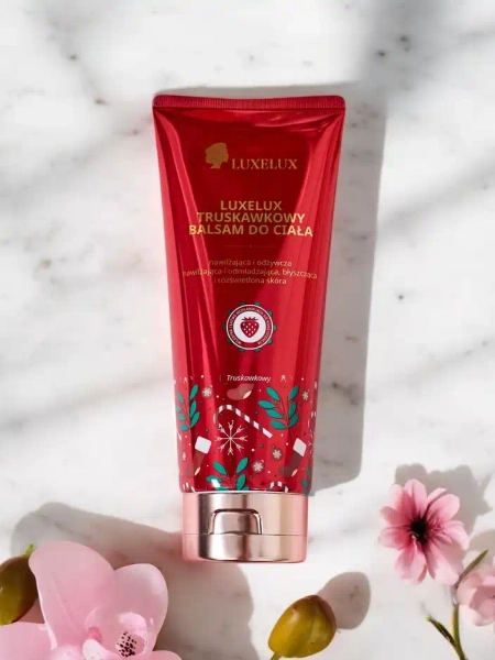 Luxelux Kalėdų kūno balzamas su braškių kvapu 300 ml