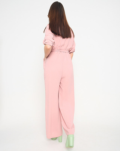 Royalfashion Розовый длинный женский комбинезон