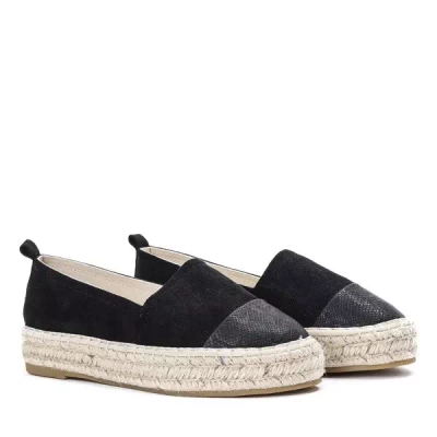 OUTLET Черные эспадрильи с декоративным мыском Steve - Обувь